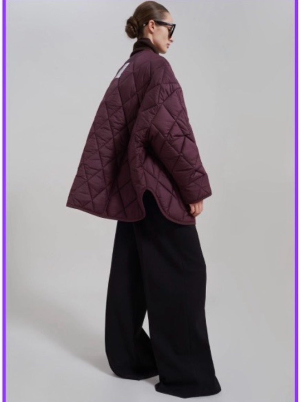 The Frankie Shop Teddy Quilted Jacket Burgundy NWT Rare Color